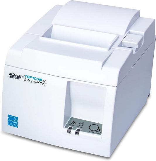 Star Micronics TSP143IIILAN Ethernet (LAN) Thermal Receipt Printer with Auto-Cutter and Internal Power Supply - White